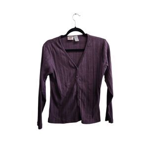 Vintage Faded Glory Y2K‎ Large Women's Purple Button Up Cardigan